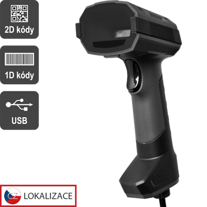 CCD 2D průmyslová čtečka Virtuos HT-857, USB, tmavě šedá