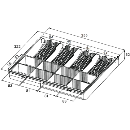 Náhradní plastový pořadač na peníze 4/8 pro zásuvku S-410  EKO9004 2